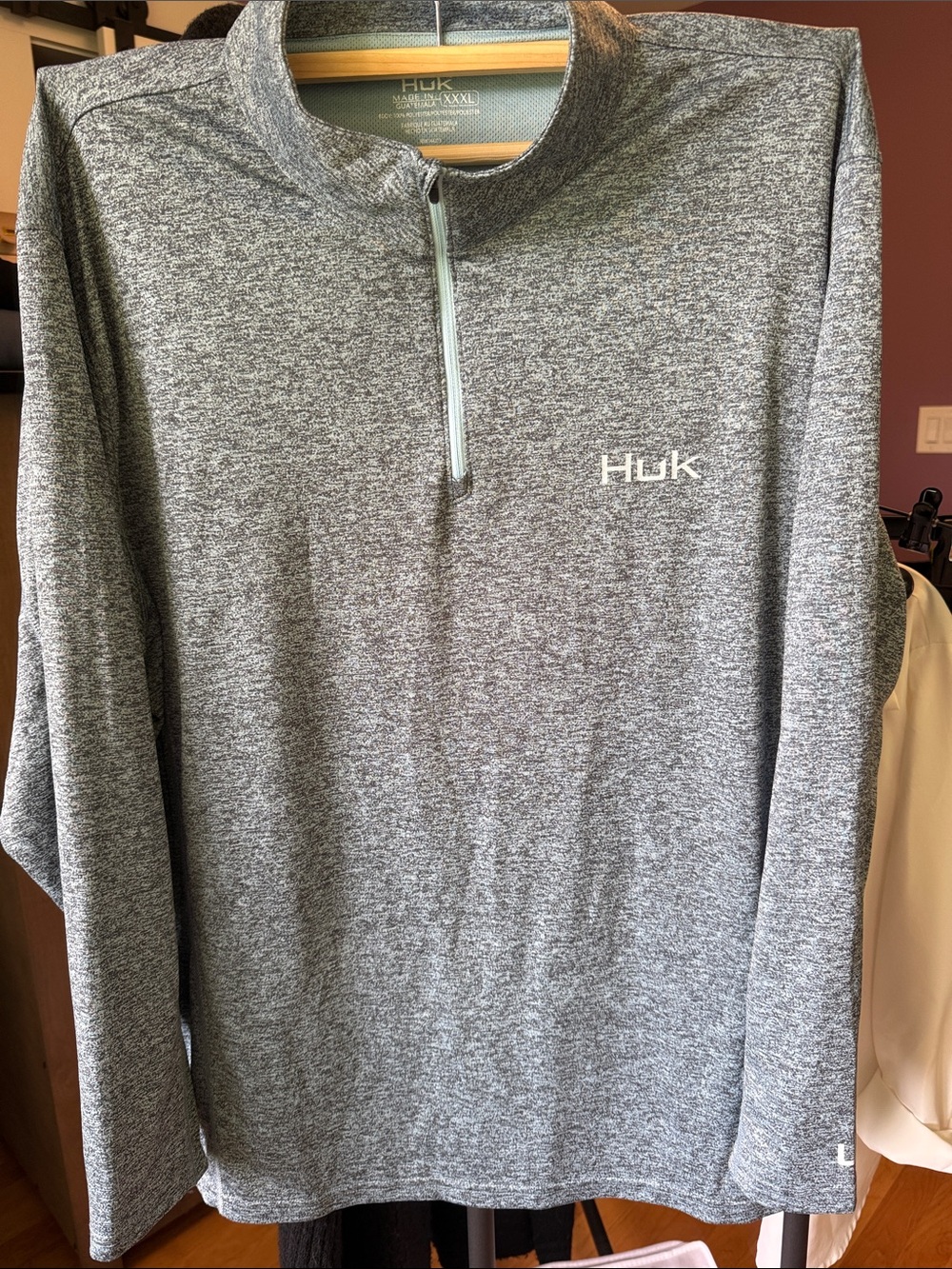 Huk Men's Heather Gray Half-Zip Performance Pullover